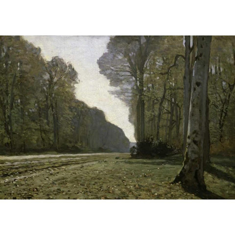 Route du Bas Breau White Modern Wood Framed Art Print by Monet, Claude