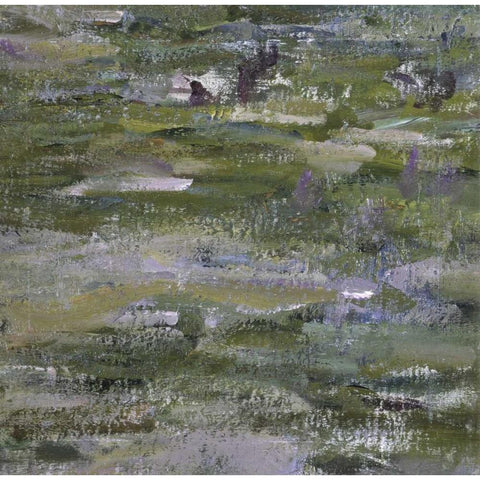 Study of Water Lilies - Etude des nympheas Black Modern Wood Framed Art Print with Double Matting by Monet, Claude
