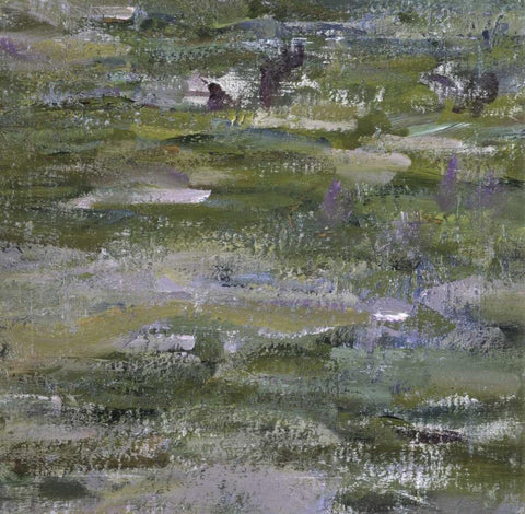 Study of Water Lilies - Etude des nympheas White Modern Wood Framed Art Print with Double Matting by Monet, Claude