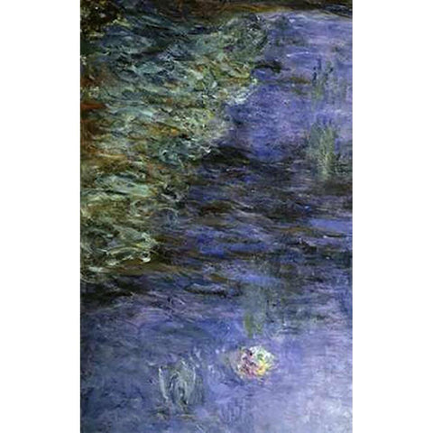 Water Lilies (Detail) White Modern Wood Framed Art Print by Monet, Claude