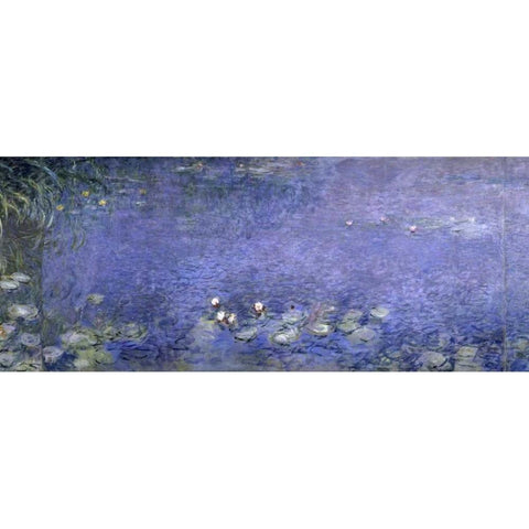 Water Lilies - Nymphaeas VI Black Modern Wood Framed Art Print by Monet, Claude