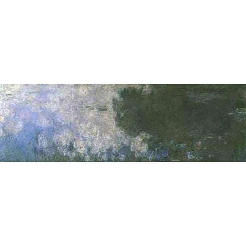 Water Lilies (Nympheas) X Black Modern Wood Framed Art Print with Double Matting by Monet, Claude