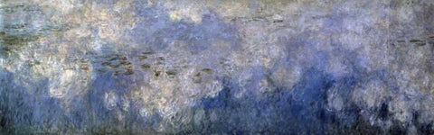 Water Lilies: The Clouds, c. 1914-26 - center panel White Modern Wood Framed Art Print with Double Matting by Monet, Claude