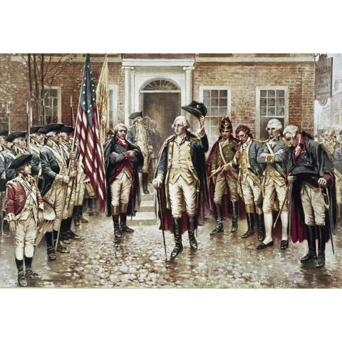 Washingtons Farewell To His Officers White Modern Wood Framed Art Print by Moran, Edward