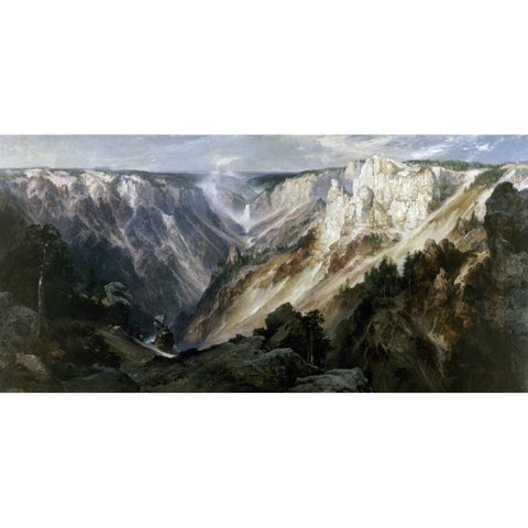 Grand Canyon at Yellowstone Gold Ornate Wood Framed Art Print with Double Matting by Moran, Thomas