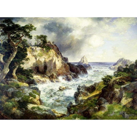 Point Lobos, Monterey, California White Modern Wood Framed Art Print by Moran, Thomas