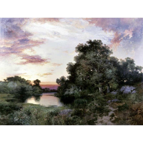 Sunset Gold Ornate Wood Framed Art Print with Double Matting by Moran, Thomas