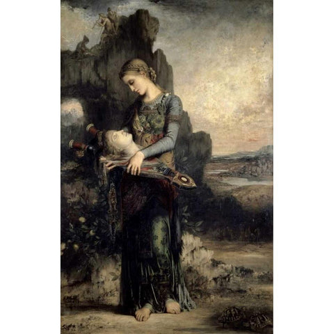 Orpheus Black Modern Wood Framed Art Print by Moreau, Gustave