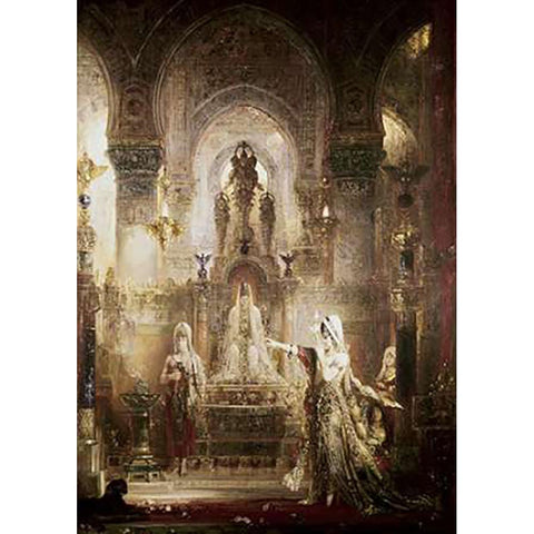 Salome Dancing Before Herod Black Modern Wood Framed Art Print with Double Matting by Moreau, Gustave