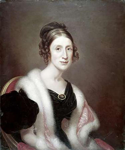 Mary Brewer Black Ornate Wood Framed Art Print with Double Matting by Peale, James