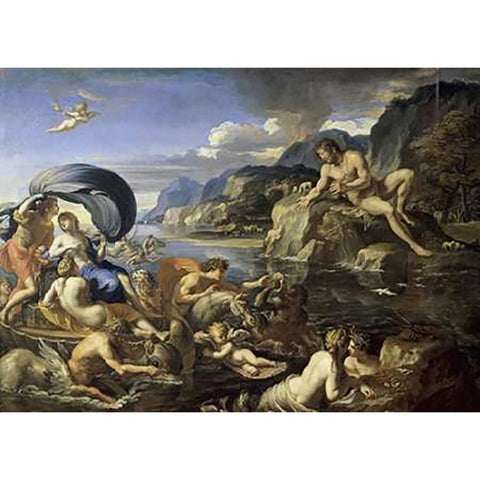 Acis and Galatea White Modern Wood Framed Art Print by Perrier, Francois