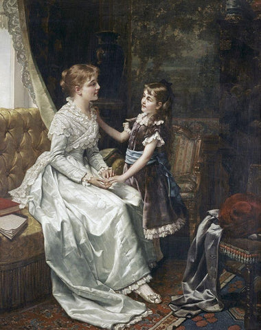 Morning Room Black Ornate Wood Framed Art Print with Double Matting by Portielje, Jon Frederick Pieter