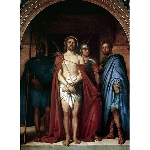 Christ In Bondage Black Modern Wood Framed Art Print with Double Matting by Raadsig, Johan Peter