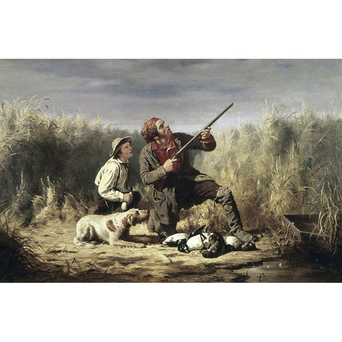 On The Wing Black Modern Wood Framed Art Print with Double Matting by Ranney, William Tylee