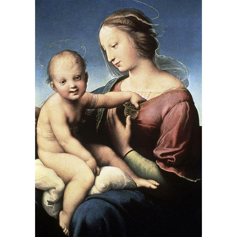 Niccolini-Cowper Madonna Black Modern Wood Framed Art Print with Double Matting by Raphael