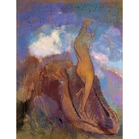 The Birth of Venus Black Modern Wood Framed Art Print by Redon, Odilion