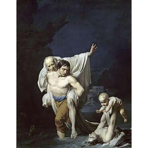 The Flood Black Modern Wood Framed Art Print with Double Matting by Regnault, Alexandre Georges H.