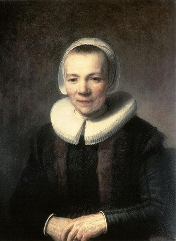 Portrait of B. Martens Doomer White Modern Wood Framed Art Print with Double Matting by Rembrandt Van Rijn,