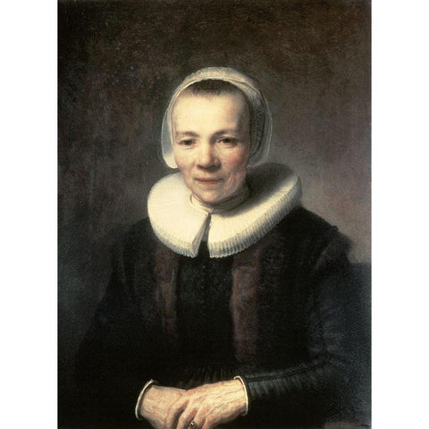 Portrait of B. Martens Doomer White Modern Wood Framed Art Print by Rembrandt Van Rijn,