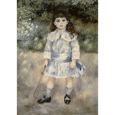 Child With a Whip Black Modern Wood Framed Art Print with Double Matting by Renoir, Pierre-Auguste