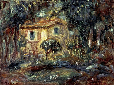 Landscape White Modern Wood Framed Art Print with Double Matting by Renoir, Pierre-Auguste