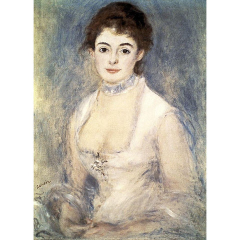Madame Henriot, c.1876 White Modern Wood Framed Art Print by Renoir, Pierre-Auguste