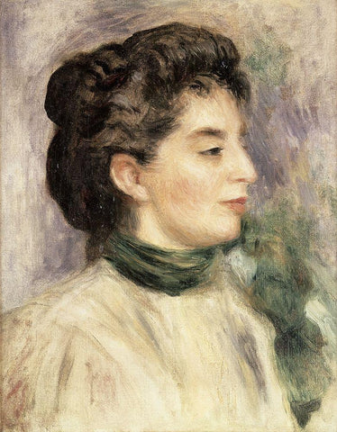 Madame Paul Gallimard White Modern Wood Framed Art Print with Double Matting by Renoir, Pierre-Auguste