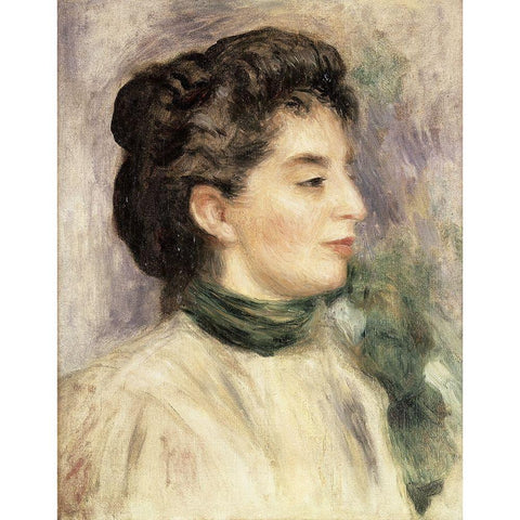 Madame Paul Gallimard White Modern Wood Framed Art Print by Renoir, Pierre-Auguste