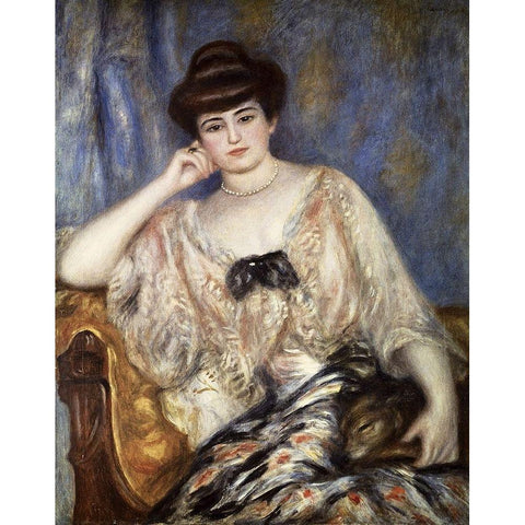 Misia Natanson White Modern Wood Framed Art Print by Renoir, Pierre-Auguste
