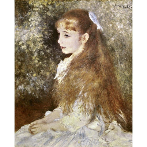 Mlle Irene Cahen DAnvers Black Modern Wood Framed Art Print with Double Matting by Renoir, Pierre-Auguste