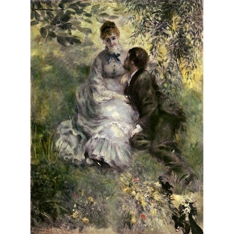 The Lovers Black Modern Wood Framed Art Print by Renoir, Pierre-Auguste