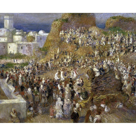 The Mosque (Arab Holiday) Black Modern Wood Framed Art Print with Double Matting by Renoir, Pierre-Auguste