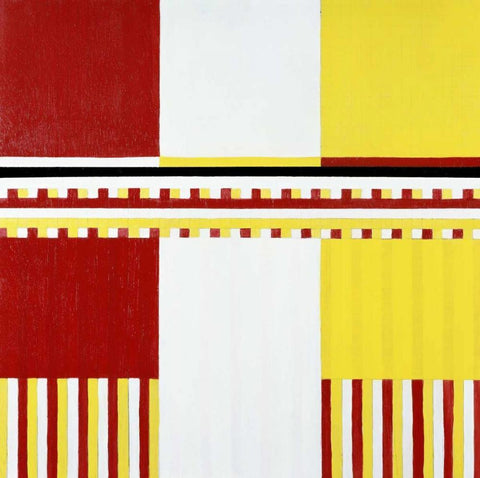 Untitled White Modern Wood Framed Art Print with Double Matting by Rice, Arnold