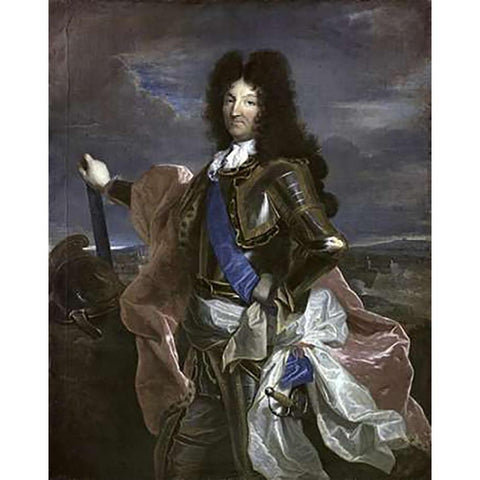 Louis XIV, King of France Gold Ornate Wood Framed Art Print with Double Matting by Rigaud, Hyacinthe