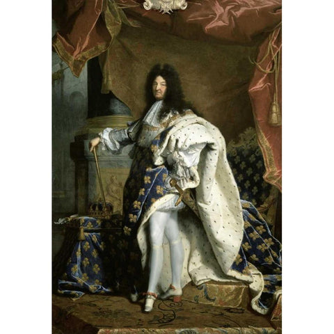 Louis XIV, King of France White Modern Wood Framed Art Print by Rigaud, Hyacinthe