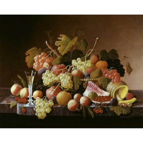 Tabletop Still Life White Modern Wood Framed Art Print by Roesen, Severin