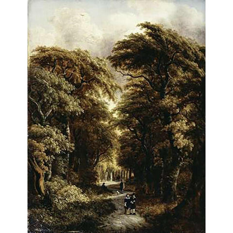In The Forest Gold Ornate Wood Framed Art Print with Double Matting by Rombouts, Gillis