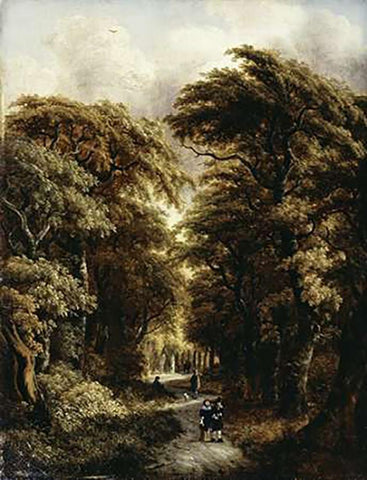 In The Forest Black Ornate Wood Framed Art Print with Double Matting by Rombouts, Gillis