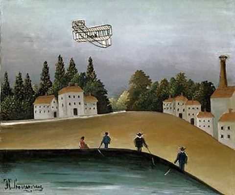 Fishermen with their Lines Black Ornate Wood Framed Art Print with Double Matting by Rousseau, Henri