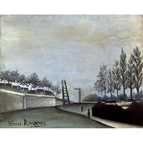 Fortification: Porte De Vanves, Paris Black Modern Wood Framed Art Print with Double Matting by Rousseau, Henri