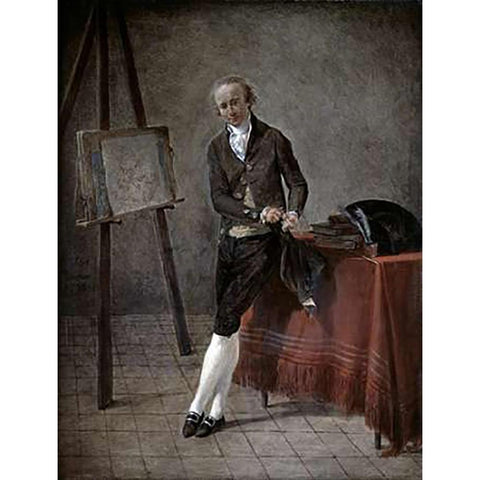 Artist Portrait White Modern Wood Framed Art Print by Sablet, Jacques Henri