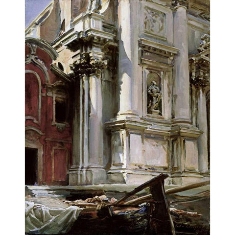 Church of San Stae, Venice Black Modern Wood Framed Art Print with Double Matting by Sargent, John Singer