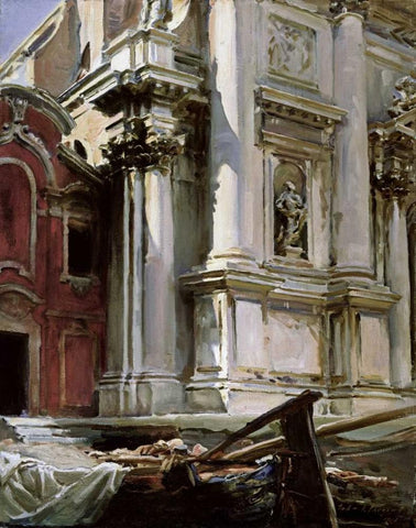Church of San Stae, Venice White Modern Wood Framed Art Print with Double Matting by Sargent, John Singer