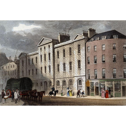 Compter Giltspur Street White Modern Wood Framed Art Print by Shepherd, Thomas Hosmer