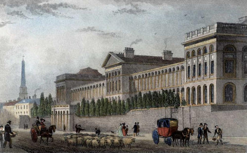 Lunatic Hospital, St. Lukes Black Ornate Wood Framed Art Print with Double Matting by Shephard, Thomas Hosmer