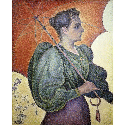 Portrait of Bertha Signac White Modern Wood Framed Art Print by Signac, Paul