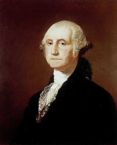 George Washington White Modern Wood Framed Art Print with Double Matting by Sully, Thomas