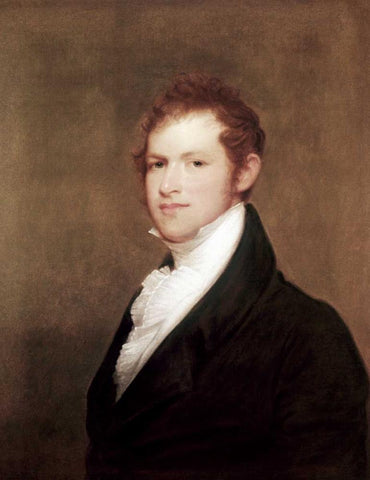 Portrait of Andrew Dexter Founder of Montgomery, Alabama Black Ornate Wood Framed Art Print with Double Matting by Sully, Thomas