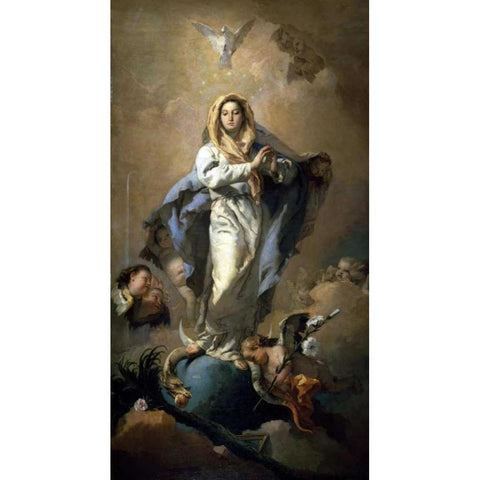 Conception Black Modern Wood Framed Art Print with Double Matting by Tiepolo, Giovanni Battista