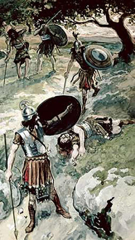 Abner and Asahel White Modern Wood Framed Art Print with Double Matting by Tissot, James